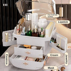 Vanity Cosmetics Storage Box – Dust-Proof Makeup Organizer