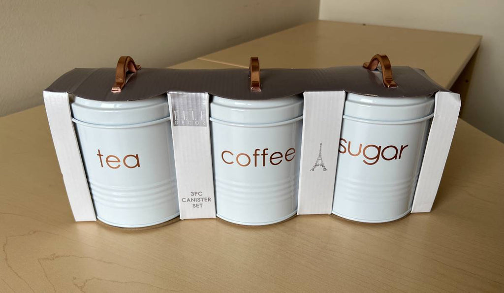 3-Piece Kitchen Canister Set (Tea, Coffee & Sugar)