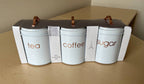3-Piece Kitchen Canister Set (Tea, Coffee & Sugar)