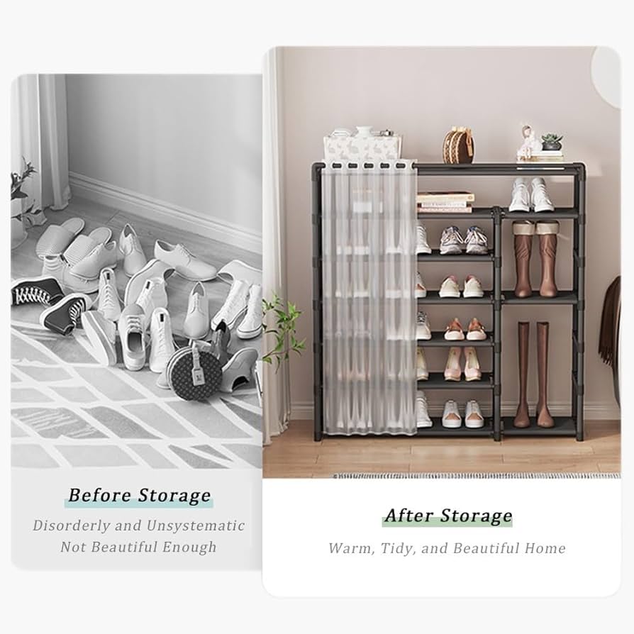 New Dustproof Shoe Rack with Curtain