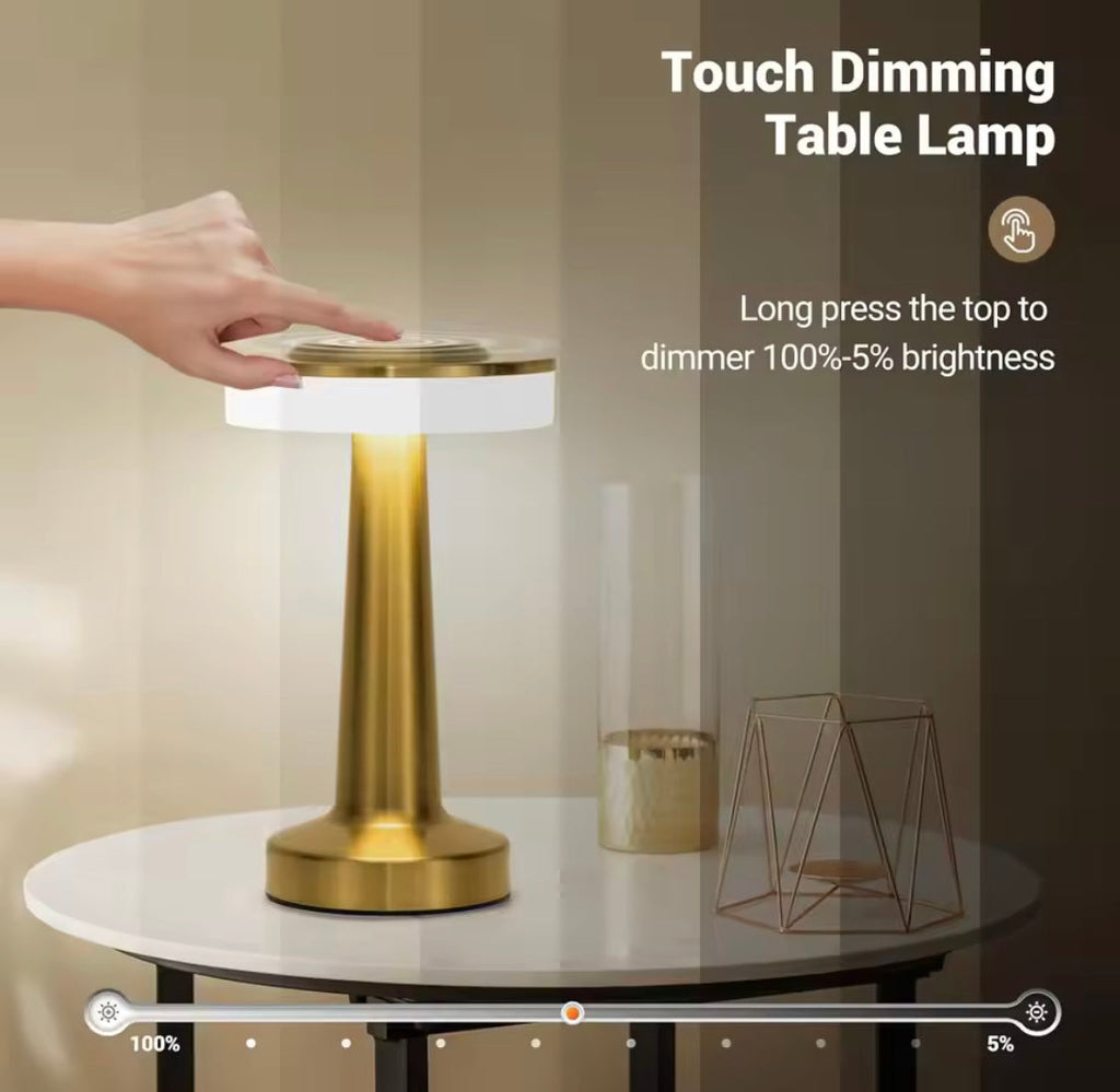 Modern Cordless LED Table Lamp - USB-C Rechargeable & Touch Dimming