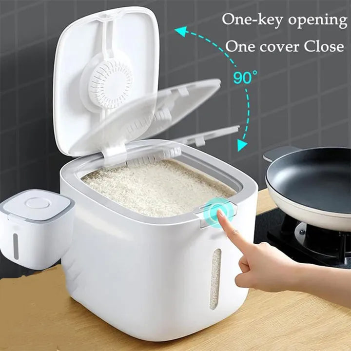 10KG One-Key Sealed Rice Dispenser & Storage Container