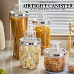 Premium Airtight Food Storage Canister with Measuring Cup Lid