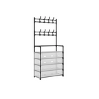 Multifunctional Entryway Organizer with Coat Rack & Shoe Cabinet
