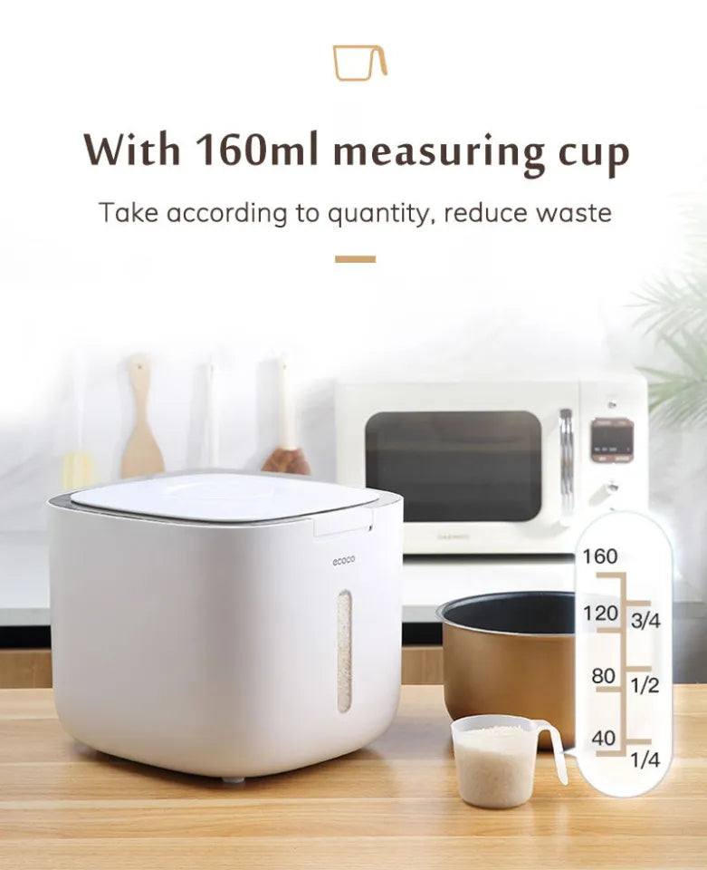 10KG One-Key Sealed Rice Dispenser & Storage Container