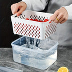 3-Piece Fresh-Keeping Fridge Organizer Set with Drain Baskets