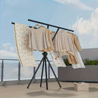 Foldable Double-Rod Metal Clothes Drying Rack