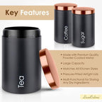 3pcs Canister Set Tea Coffee Sugar Storage  Kitchen Food Canister Jar - My Store