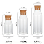 Premium Borosilicate Glass Jar Bottle with Wooden Cork