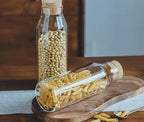 Premium Borosilicate Glass Jar Bottle with Wooden Cork