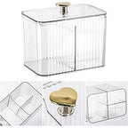 Acrylic Cotton Pad & Bud Organizer Box with Lid - My Store
