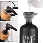 Premium: Luxe Glass Soap Dispenser Set with Bamboo Pumps & Organizing Tray (Set of 2) - My Store