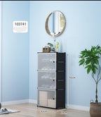 Shoe Storage Cabinet – Modern Stackable Organizer - My Store