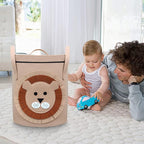 Animal-Themed Felt Storage Basket with Lid – Large Capacity - My Store