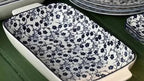 Danny Home Blue Floral Ceramic Baking & Serving Bowl - My Store