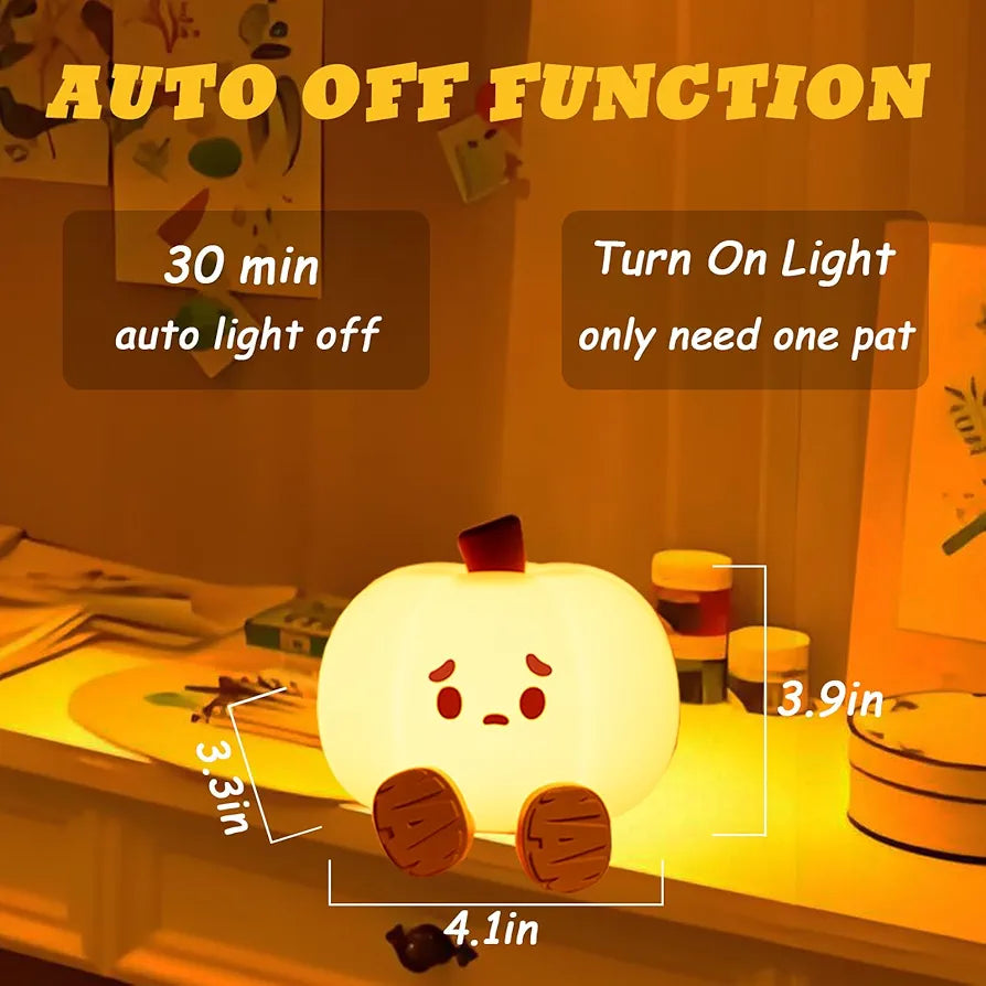 Sad Pumpkin Night Light, Cute Halloween Decor, Led Squishy Pumpkin Light