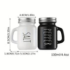 Black & White Mason Jar Salt & Pepper Shaker Set - My Store