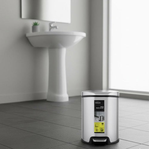 Stainless Steel Hydraulic Pedal Dustbin – 3 Colors (5L & 9L)