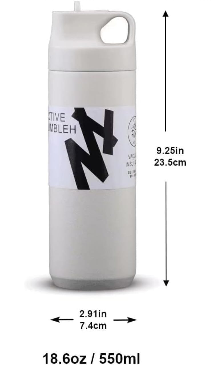 550ML Stainless Steel Tumbler Thermo Bottle with Straw
