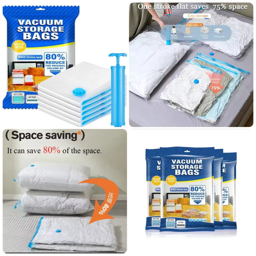 5-Pack Premium Vacuum Storage Bags with Electric Pump