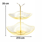 Gold Metal Multi-Layer Swing Fruit Basket Stand (2-Tier) – Elegant Kitchen Organizer