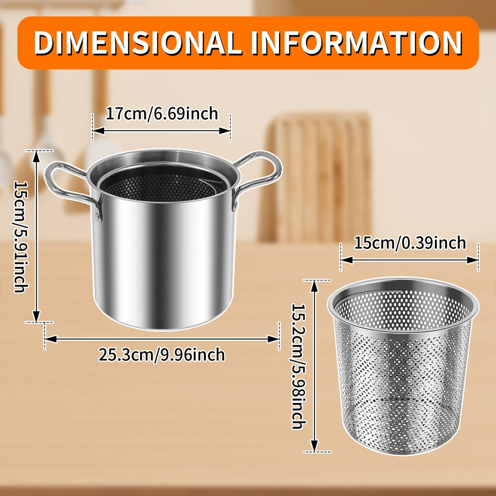 Stainless Steel Induction Pasta Pot with Steamer Insert & Lid – 3.5L - My Store