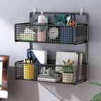 2 Layer Shelving Basket, Wall Mounted Bathroom Rack - My Store