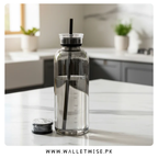 Time-Marked Gradient Glass Water Bottle 750ml