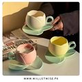 Tulip Ceramic Coffee Cup & Leaf Saucer Set (200–250ml)